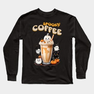 Halloween spooky coffee with funny toppings Long Sleeve T-Shirt